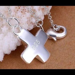 New 925 Sterling Silver Cross Necklace 18’